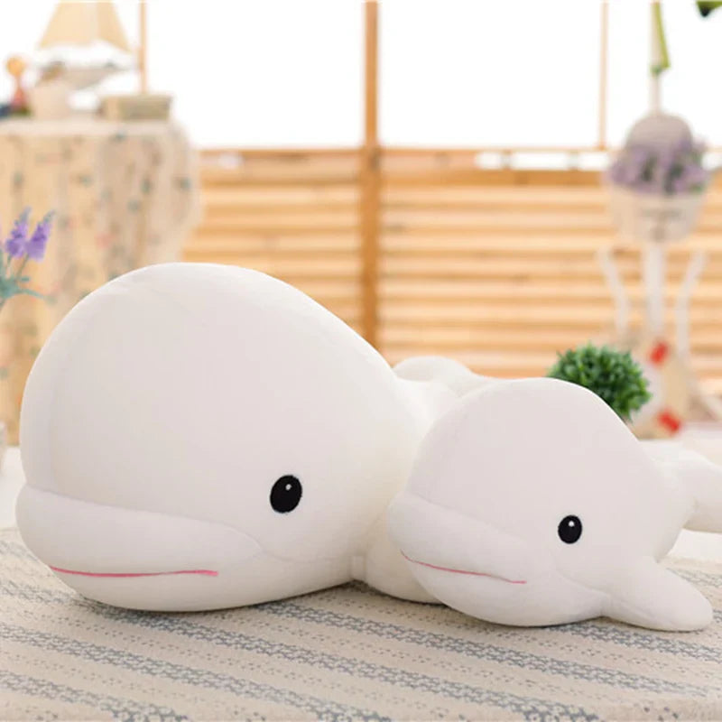 Lovely Soft White Whale Plush Toy – Foam Particle Filled Plush Doll for Kids