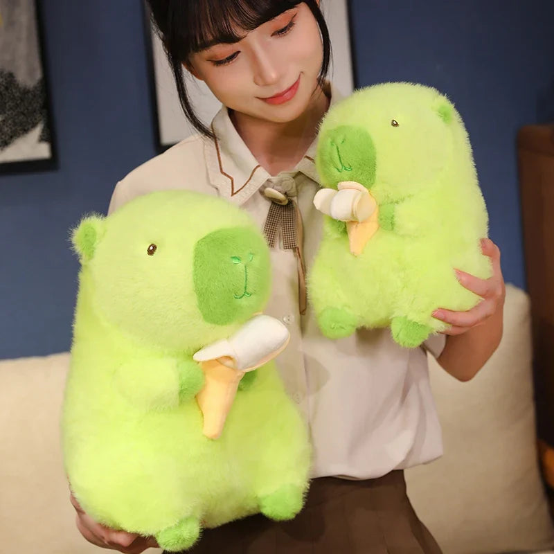 Fluffy Capybara Plush Doll – A Kawaii Banana-Hugging Buddy for All Ages