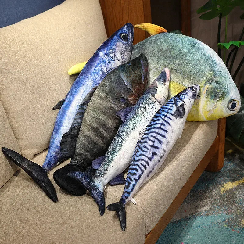 Fish Plush Trout Toys Stuffed Tuna Salmon Autumn Saury Grouper Plush