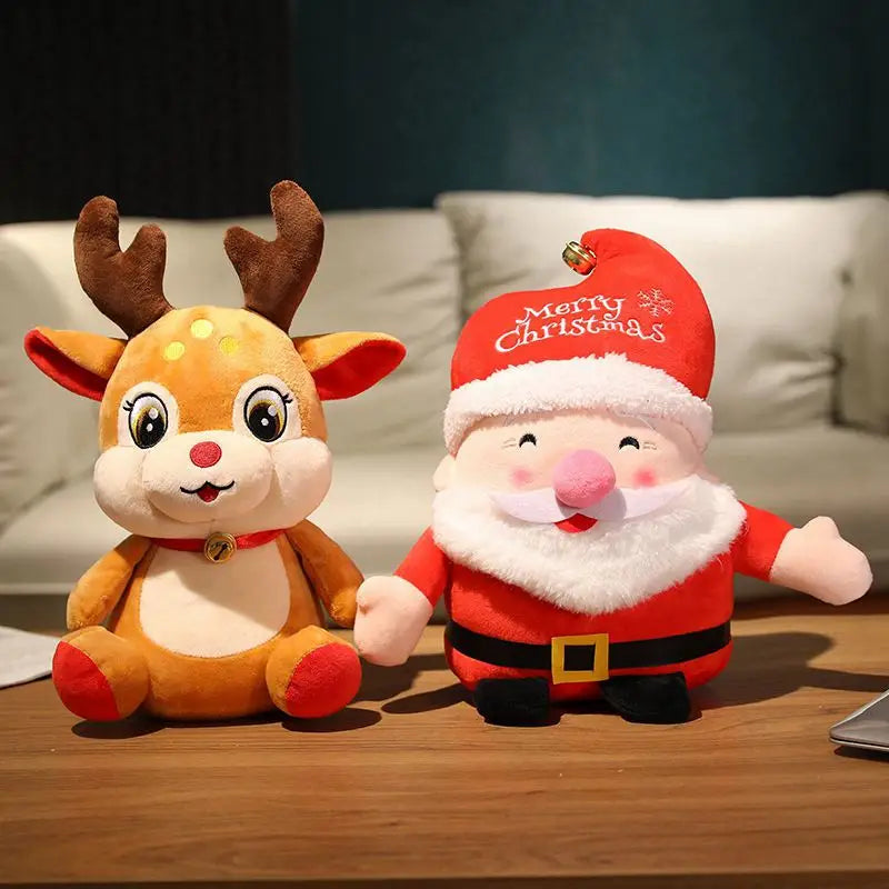 Lovely Santa Claus & Elk Plush Toys Stuffed Animal Doll Christmas
