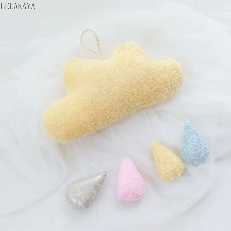 Cute Cloud Moon Rain Drops Plush Toys Wall Hanging – A Whimsy of Weather and Wonder