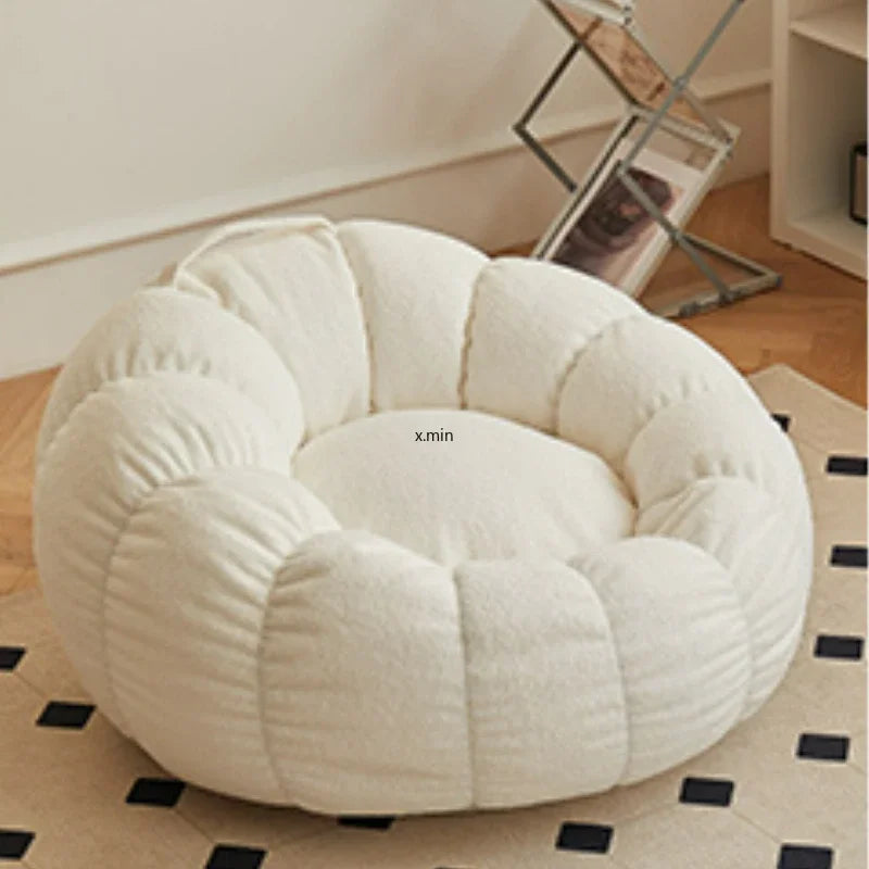 Modern Lazy Sofa Chair with Stool for Living Room or Bedroom