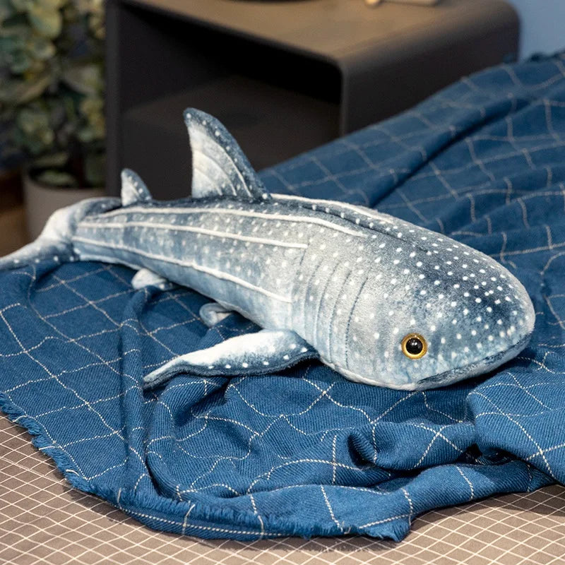 Simulated Whale Shark Plush Toy Soft Stuffed Sea Animal Doll Long Pillow Cushion