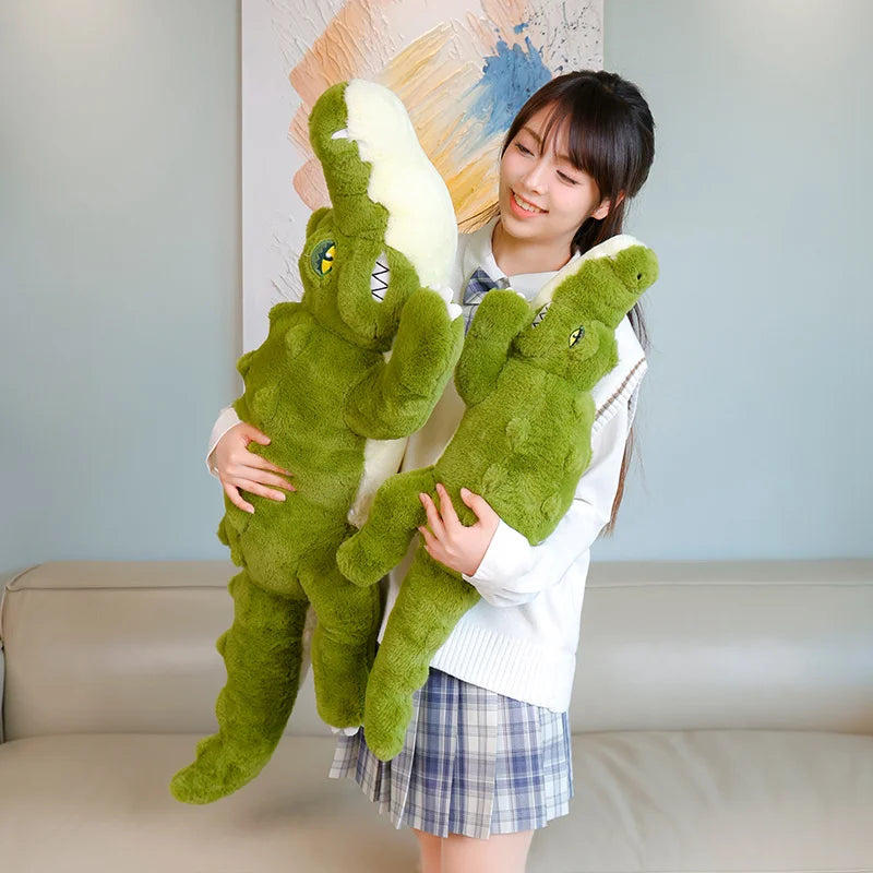 Simulation Large Soft Crocodile Plush Toy Fluffy Full Stuffed Animal Pillow
