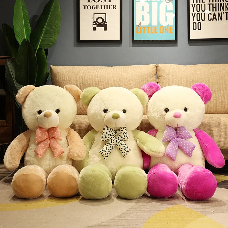 New Huggable High Quality 4 Colors Teddy Bear With Bow Stuffed Animals Plush Toys Doll Pillow Kids Lovers Birthday Baby Gift