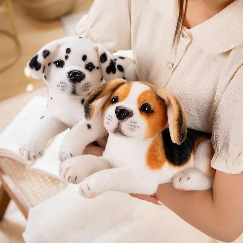 Dog Plush Toy Cute Stuffed Realistic Beagle Spotted Puppy Doll