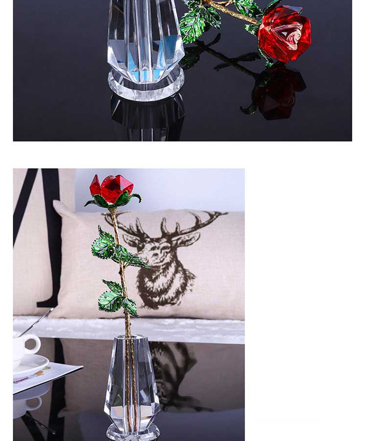 Crystal enchanted rose gift, 25cm, 4 colors: red, pink, purple, blue.  Metal stem, crystal flower. Perfect gift or home décor.
