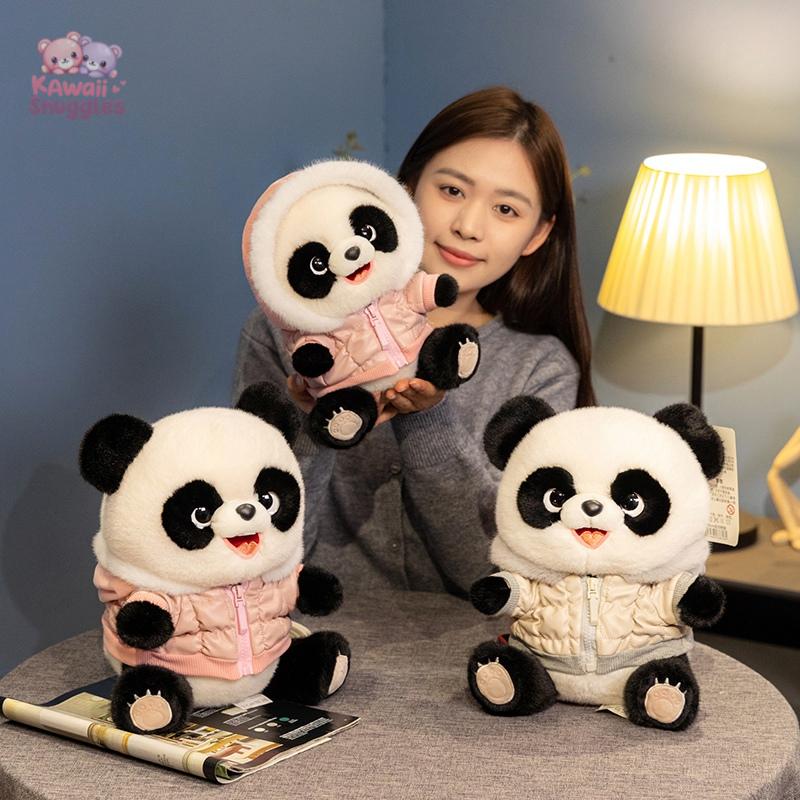 Leather Clothing Panda Plush Toys – A Stylish Adorable Companion