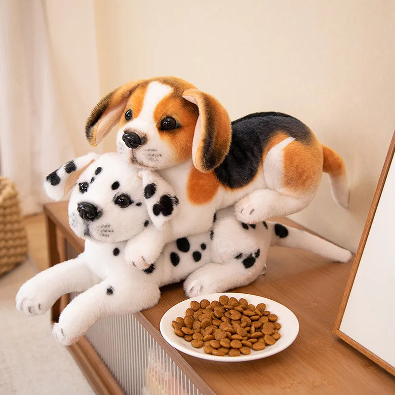Dog Plush Toy Cute Stuffed Realistic Beagle Spotted Puppy Doll