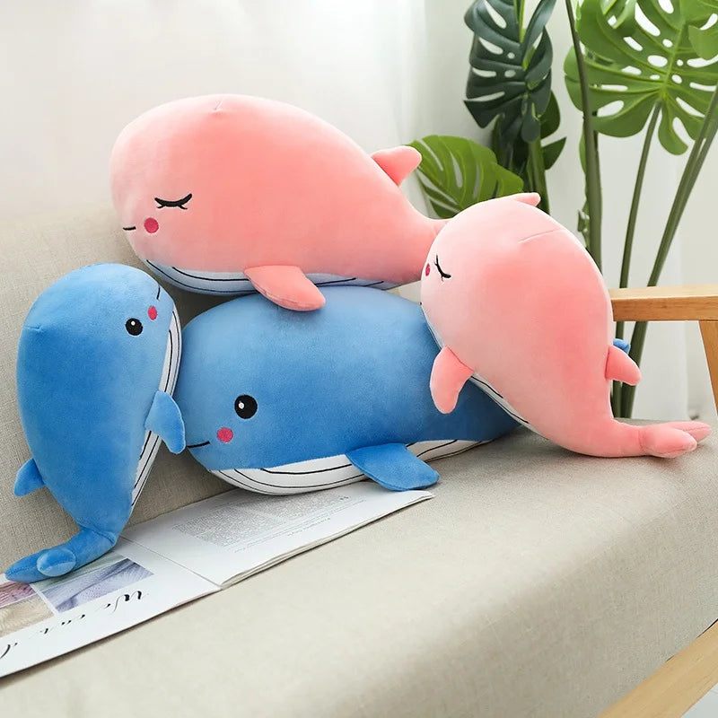 Kawaii Soft Whale Plush Toy – Adorable Stuffed Doll & Sleeping Pillow