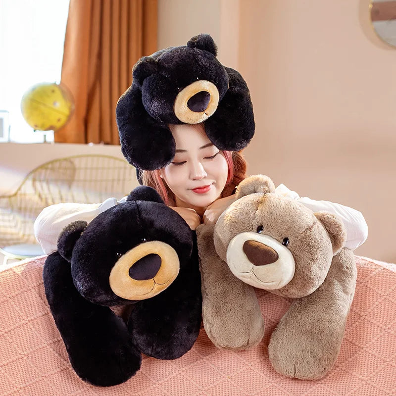 Kawaii Lying Bear Plush Toys Lovely Bear Pillow Sofa Cushion Appease Dolls
