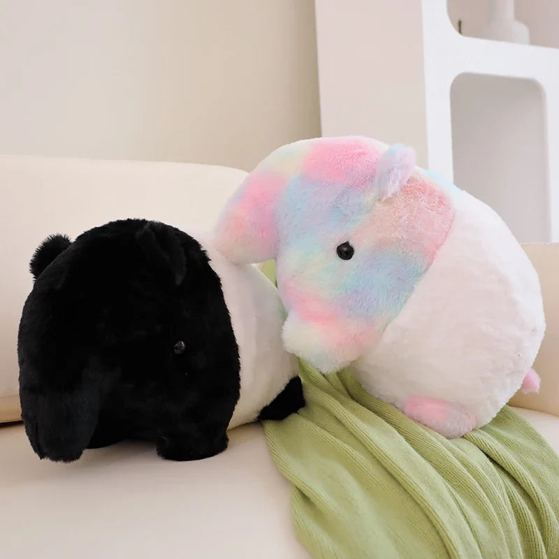 Rainbow plush doll very soft colorful black white doll pillow