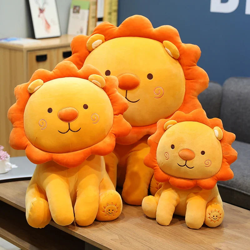 Lovely Smile Leo Lion Plush Toy Soft Cartoon Animal Pillow Gift