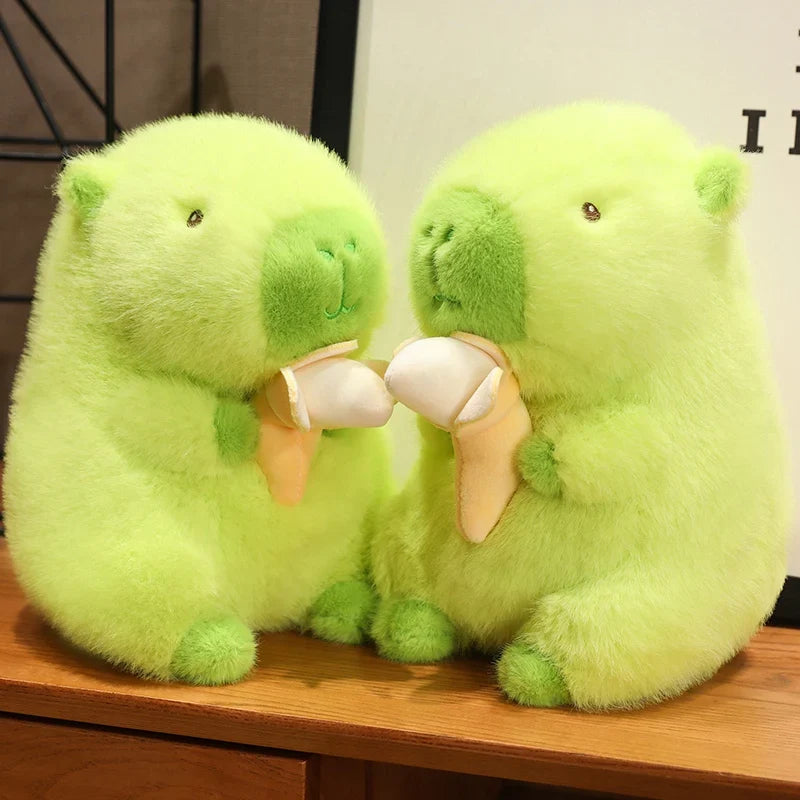 Fluffy Capybara Plush Doll – A Kawaii Banana-Hugging Buddy for All Ages