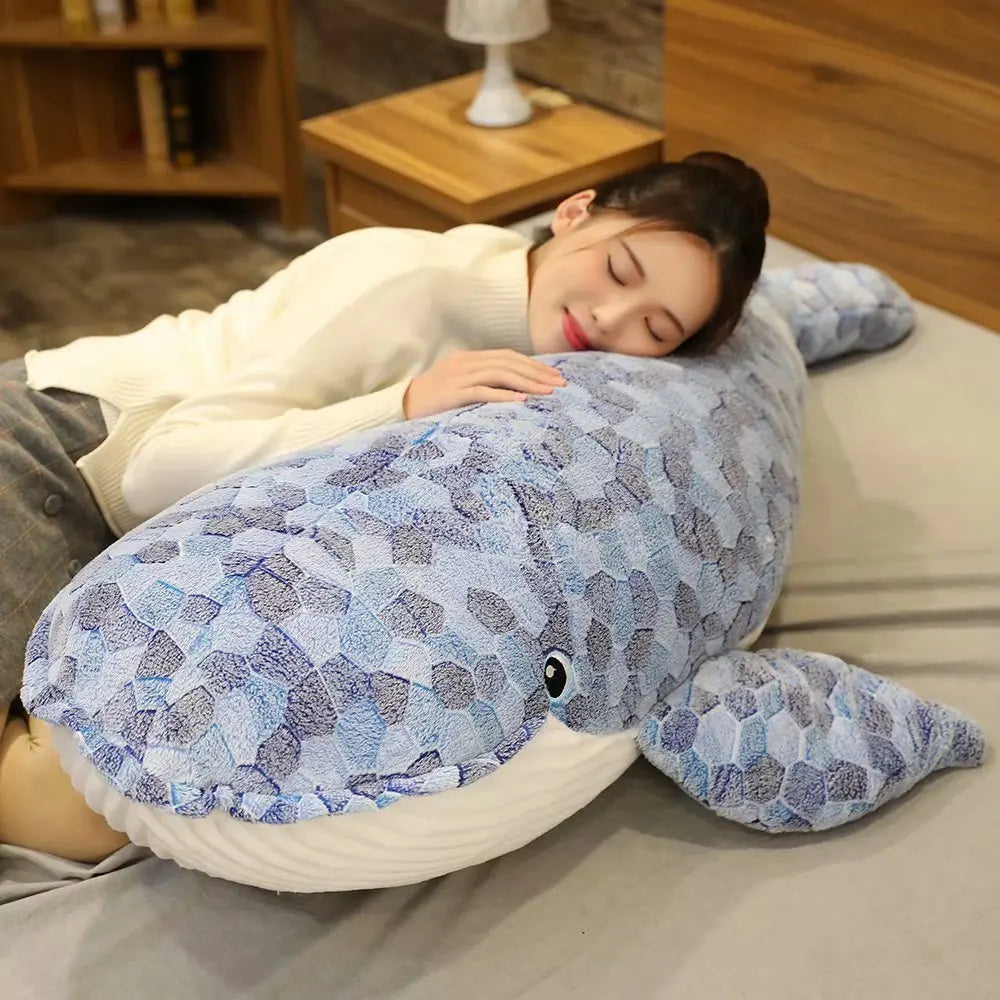 Giant size Whale Plush Toy Blue Sea Animals Stuffed Toy Huggable Shark Soft Animal Pillow Kids Gift