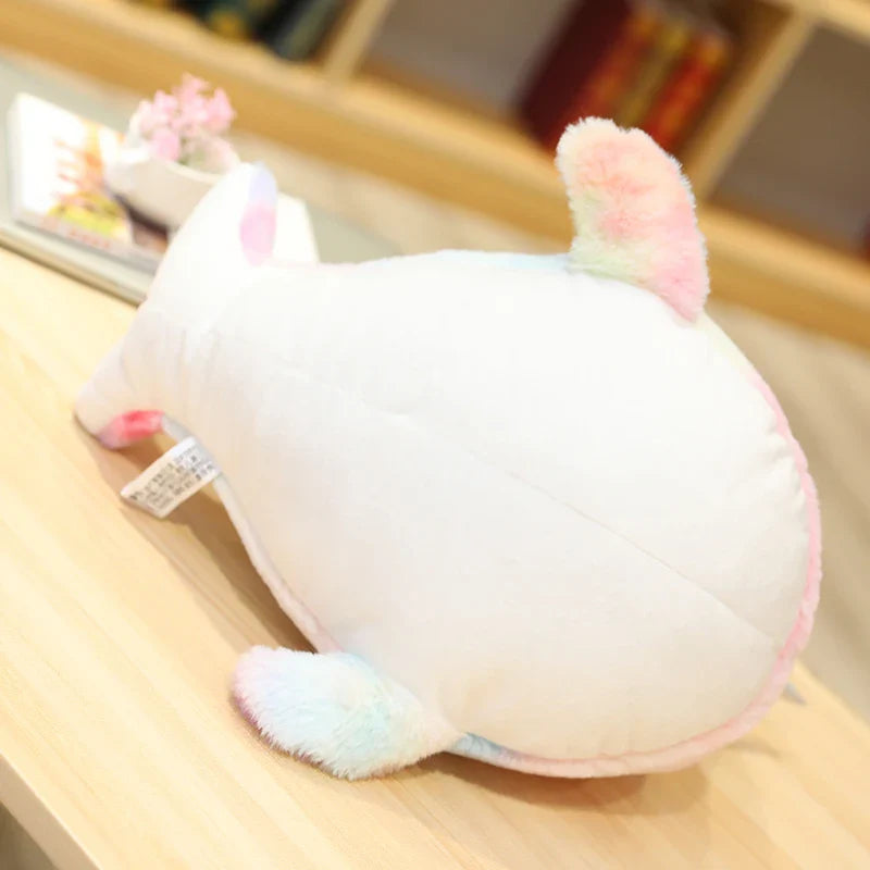 Colorful Narwhal Plush Toy – Soft, Kawaii Rainbow Marine Buddy