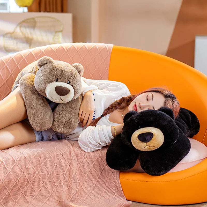 Kawaii Lying Bear Plush Toys Lovely Bear Pillow Sofa Cushion Appease Dolls