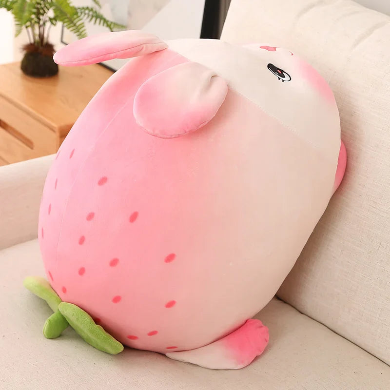New Lovely Pink Strawberry Rabbit Plush Toys Soft Cartoon Bunny Animal