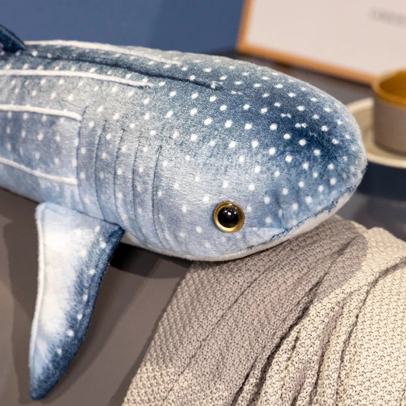 Simulated Whale Shark Plush Toy Soft Stuffed Sea Animal Doll Long Pillow Cushion