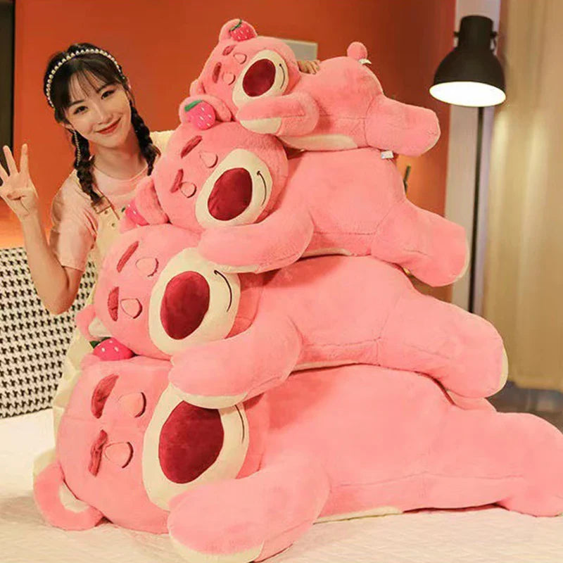 Disney Kawaii Strawberry Bear Doll – Cute Plush Animal Sleep Pillow for Girls’ Birthday