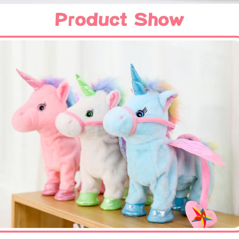 Plush Unicorn Toys for Girls Kids Walking Talking Plush Electric with Music Toy