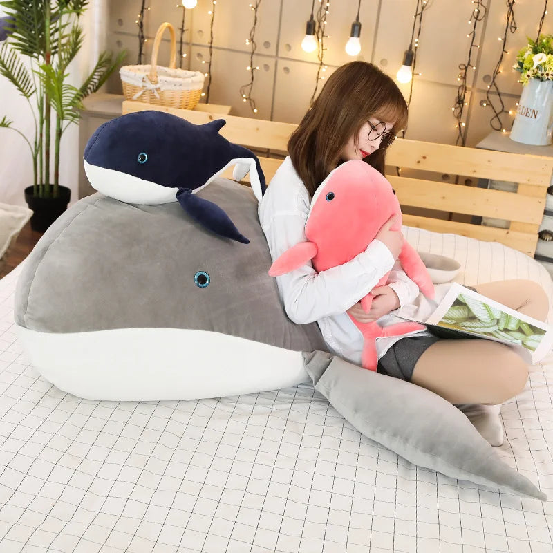 Cute Dream Giant size big Whale Plush Toy Whale Stuffed Doll Soft