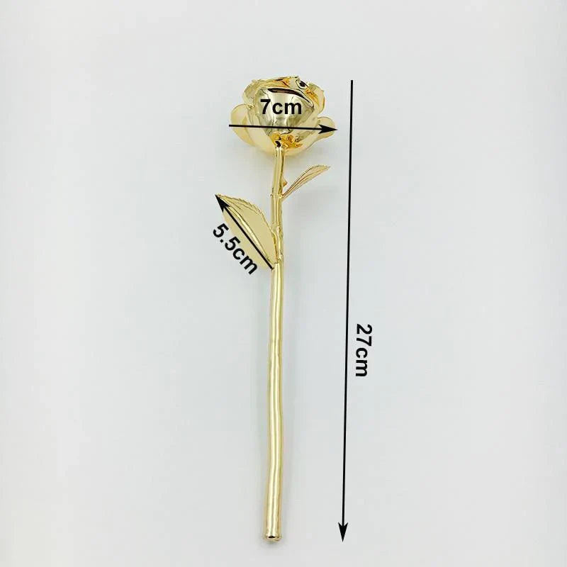 27cm 24K gold-dipped real rose, 7cm rose head, elegant display.  Perfect gift.