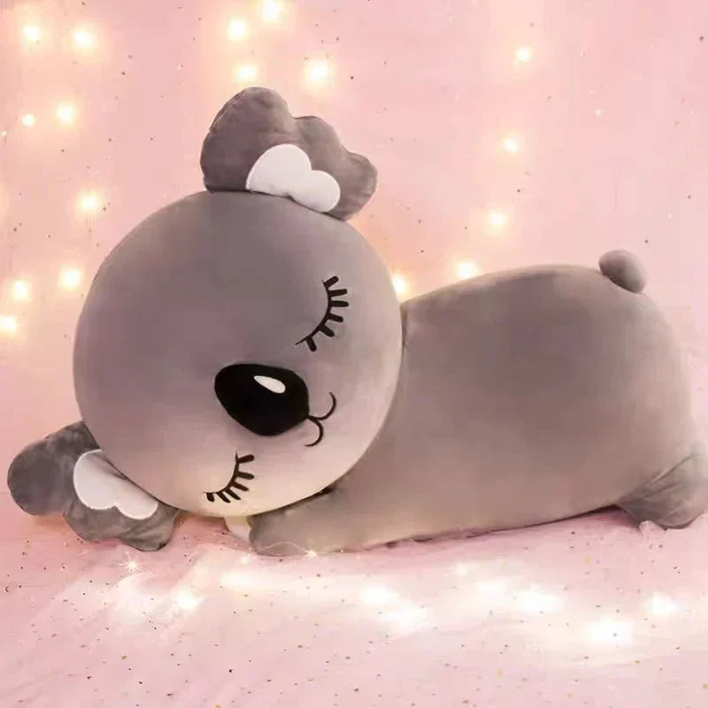 Adorable gray koala plush toy, made of soft hypoallergenic PP cotton, perfect for cuddling.