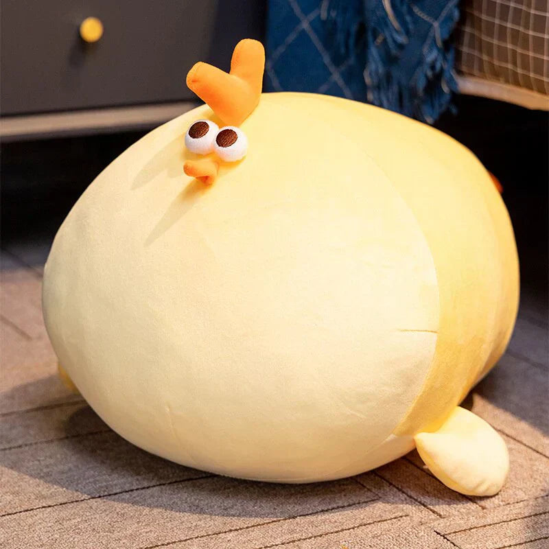 Chonky yellow Jaba chicken plush toy, super soft PP cotton, huggable, multiple sizes.