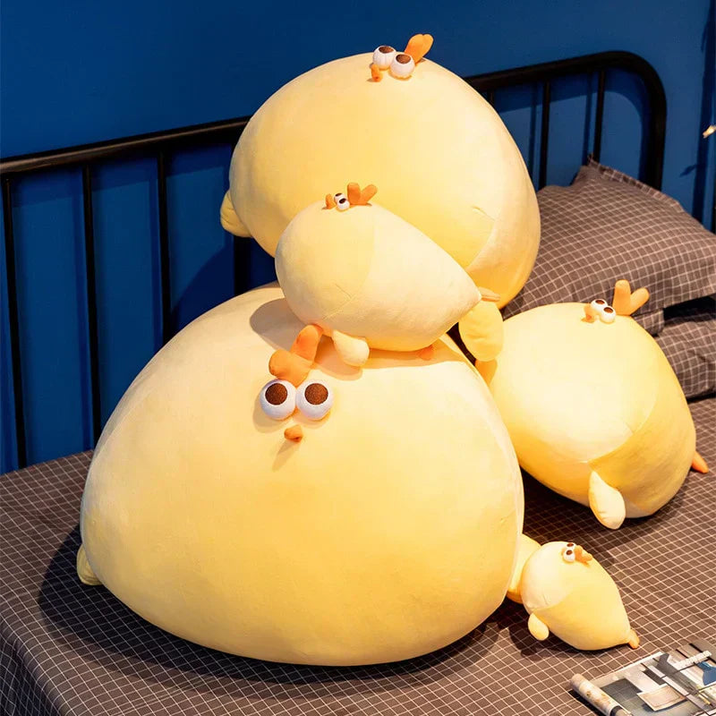 Chonky yellow Jaba chicken plush toy, super soft PP cotton, huggable, multiple sizes available.