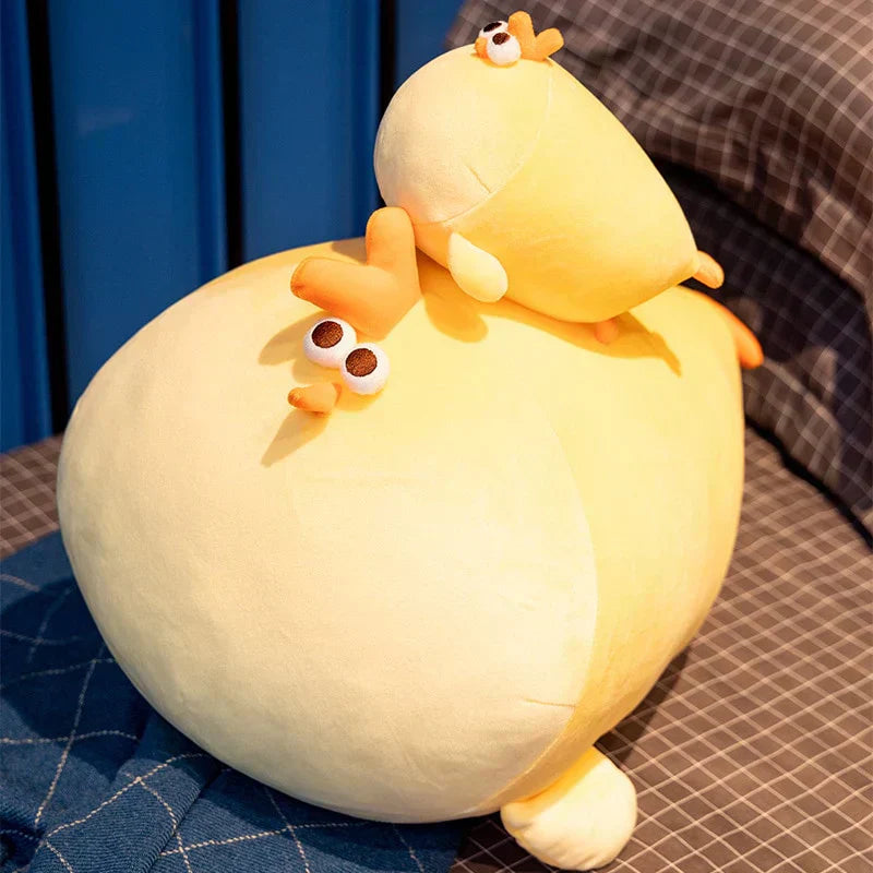 Super soft yellow Jaba chicken plush toy, filled with PP cotton, perfect for cuddling. Available in multiple sizes.