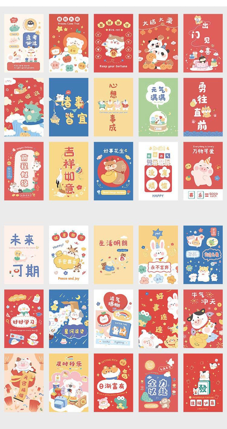 15 cute kawaii square wall cards; features animals, fruits, flowers; vibrant colors; high-quality paper; 15 x 10 cm.