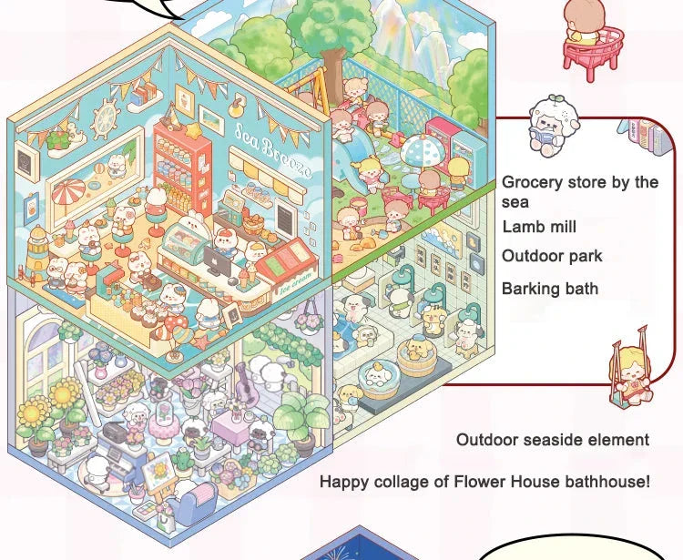 20Pcs Kawaii Families 3D Sticker Scenes Book