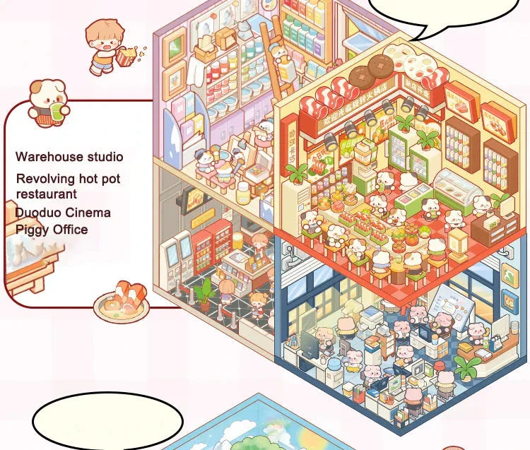20Pcs Kawaii Families 3D Sticker Scenes Book