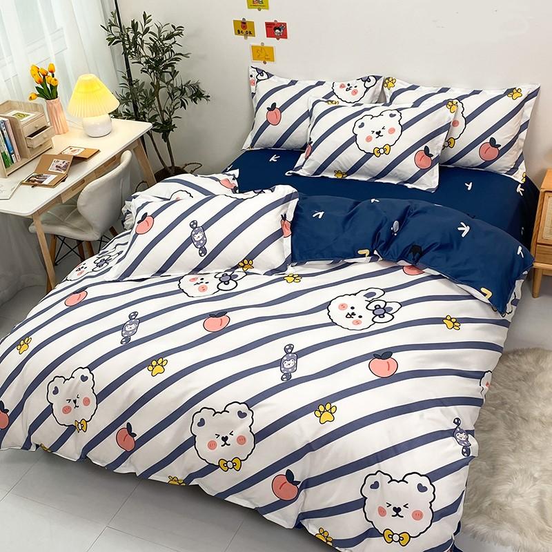 Nautical Bear Bedding | Navy Stripe Kids Microfiber Duvet