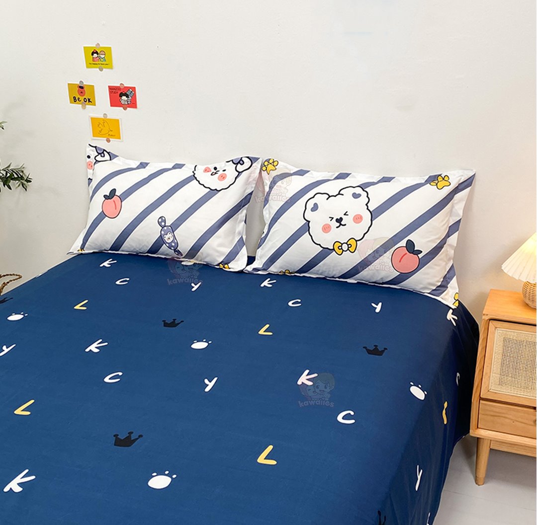 Nautical Bear Bedding | Navy Stripe Kids Microfiber Duvet