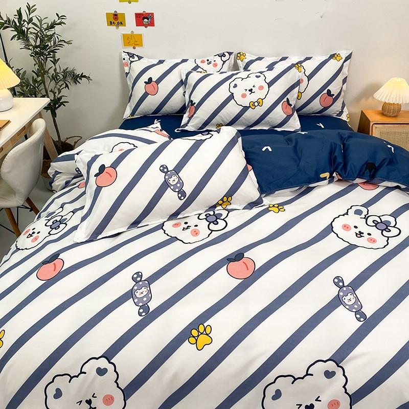 Nautical Bear Bedding | Navy Stripe Kids Microfiber Duvet