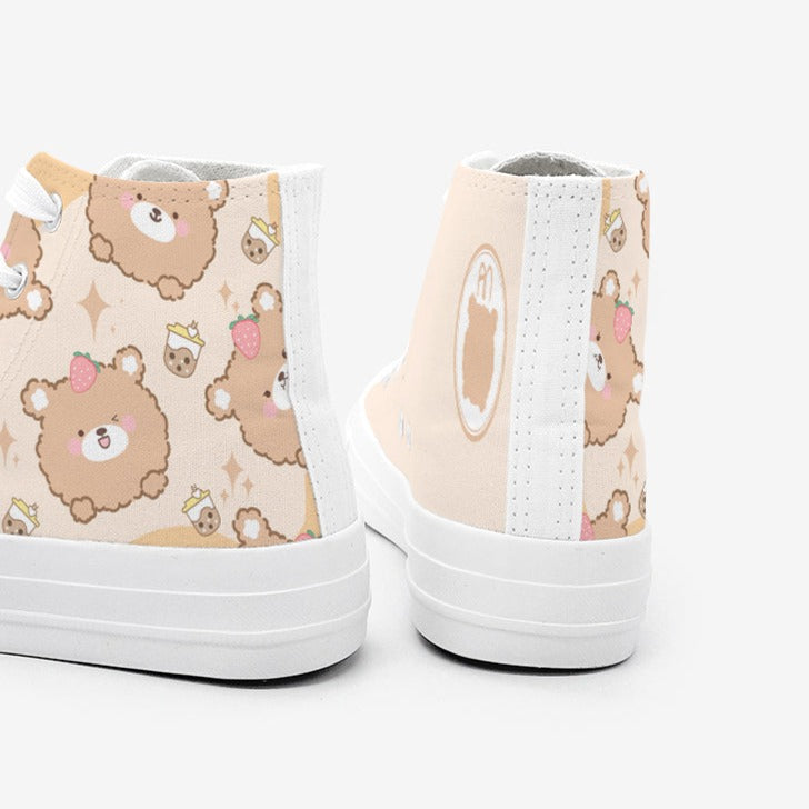 Brown Kawaii Bear Women's Sneakers Trainers