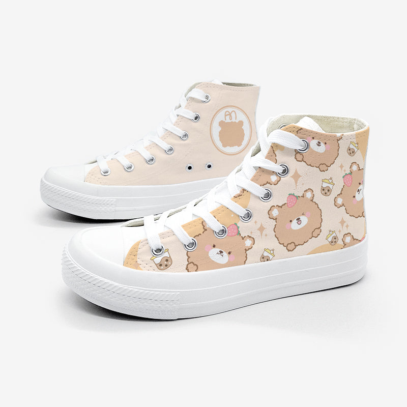 Brown Kawaii Bear Women's Sneakers Trainers
