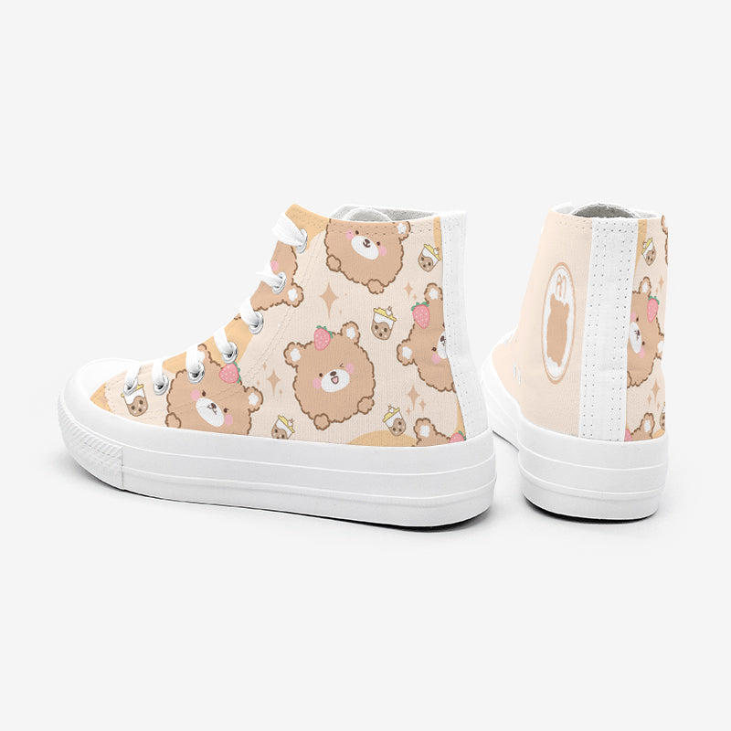 Brown Kawaii Bear Women's Sneakers Trainers