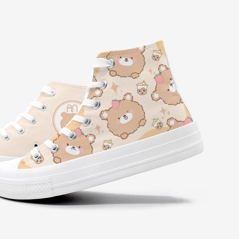 Brown Kawaii Bear Women's Sneakers Trainers