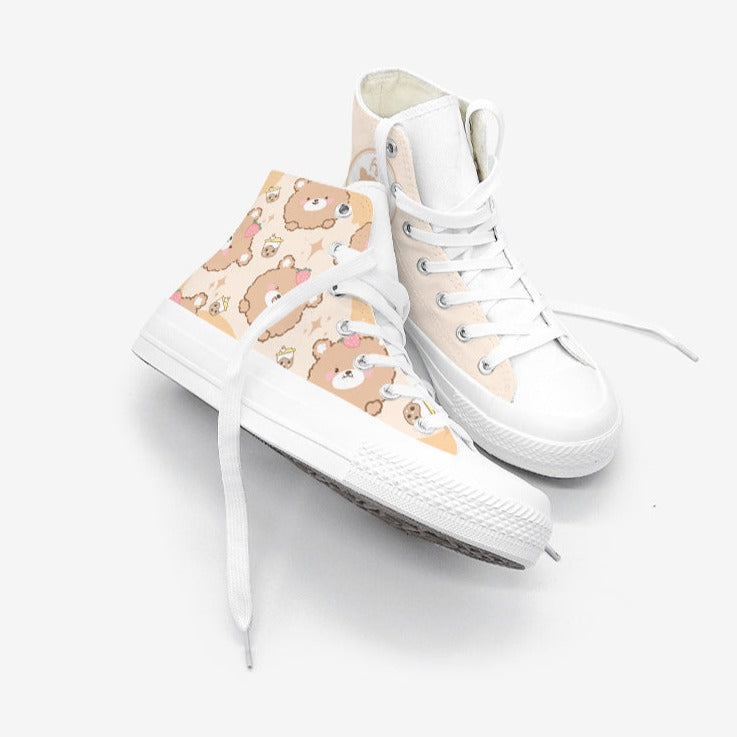 Brown Kawaii Bear Women's Sneakers Trainers