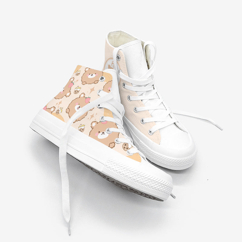 Brown Kawaii Bear Women's Sneakers Trainers
