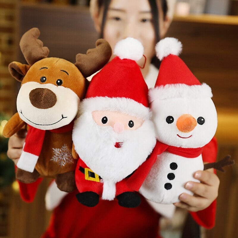 Friendly Santa Reindeer Snowman Plushies