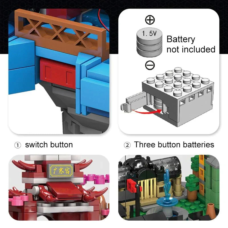 LED Light Sakura Palace in the Sky Building Blocks Set
