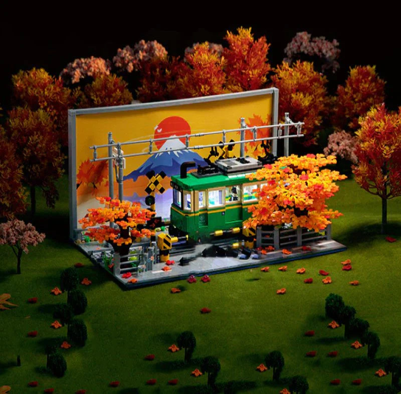 Spring & Autumn Japanese Light Up Kamakura Train Building Set - Limited Stock
