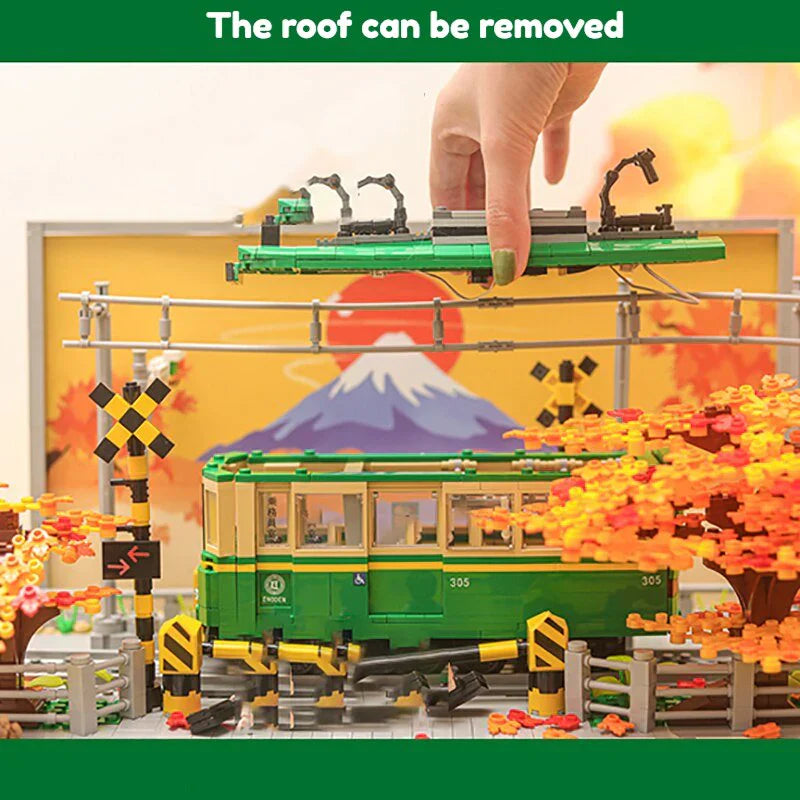 Spring & Autumn Japanese Light Up Kamakura Train Building Set - Limited Stock
