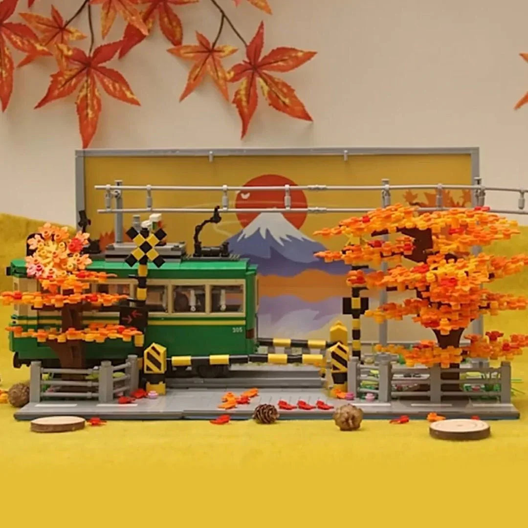 Spring & Autumn Japanese Light Up Kamakura Train Building Set - Limited Stock