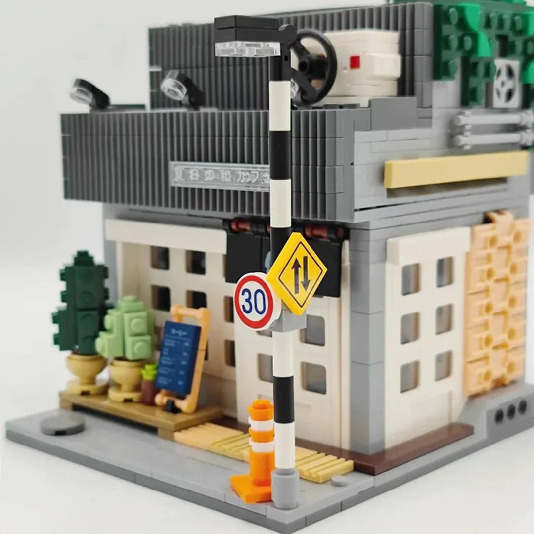 Japanese Coffee Shop Building Block Set with LED Light | 1100+ Pcs