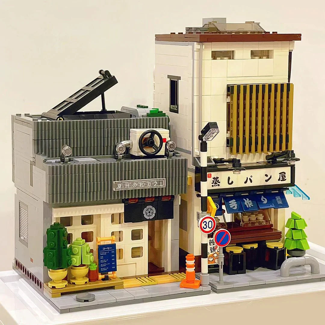 Japanese Coffee Shop Building Block Set with LED Light | 1100+ Pcs